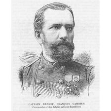 Used, Captain Ernest Francois Cambier Belgian African Expedition - Antique Print 1881 for sale  Shipping to South Africa