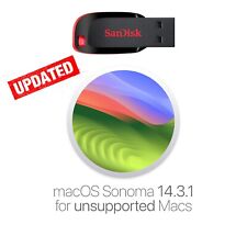 Instalador USB macOS Sonoma 14.3.1 corrigido para Macs não suportados com instruções comprar usado  Enviando para Brazil