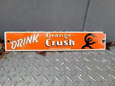 VINTAGE ORANGE CRUSH PORCELAIN SIGN CARBONATED ICE COLD BEVERAGE SODA DRINK POP, used for sale  Shipping to South Africa