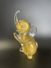 Usado, Elefante de vidro arte Murano 6-1/2” soprado à mão folheado a ouro salpicado Itália comprar usado  Enviando para Brazil