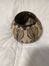 VTG South African Zulu Tribe Hand Woven Basket Brown Cream Geometrical Design for sale  Shipping to South Africa