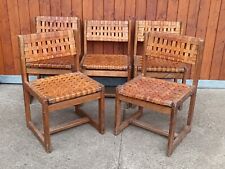 Usado, 6 sillas de comedor vintage de cuero roble brutalista retro danés años 60 segunda mano  Embacar hacia Argentina