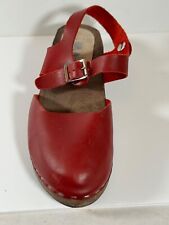 Red leather clogs for sale  BRIGHTON