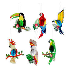 6 piezas Papel de loro colgante para aves tropicales colorido panal hawaiano decoración de fiesta segunda mano  Embacar hacia Argentina
