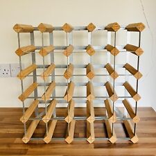 30 Bottle Wine Rack Vintage Wood & Metal Drinks Storage Assembled Free-Standing for sale  Shipping to South Africa
