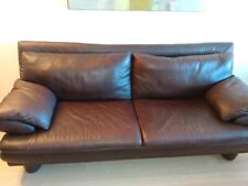 3 seater brown leather sofa for sale  Springfield