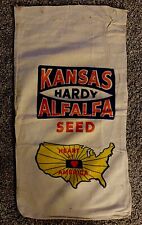 Used, Vintage Kansas Hardy Alfalfa Seed Cloth ( Canvas ) Sack - Hutchinson Bag Co. for sale  Shipping to South Africa