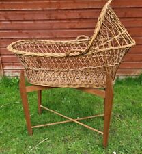 vintage wicker baby cot for sale  ROMFORD