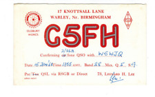 Rádio amador antigo cartão QSL G5FH Birmingham, INGLATERRA 1968 comprar usado  Enviando para Brazil