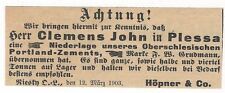 294 zeitungsausschnitte 1903 gebraucht kaufen  Prösen