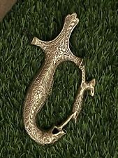 Esculturas gravadas à mão bronze metal rajput espada punho forte utilizável comprar usado  Enviando para Brazil