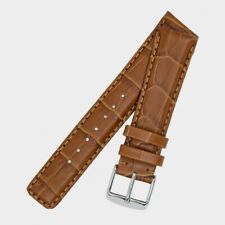 GENUINE LEATHER WATCH STRAP 20 MM GOLD BROWN ALLIGATOR EMBOSSED for sale  Shipping to South Africa