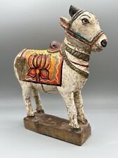 carved cow figure wooden for sale  Port Orange