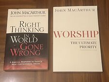 Lote de 2 Livros de John MacArthur - PENSAMENTO CERTO EM UM MUNDO QUE DEU ERRADO E ADORAÇÃO comprar usado  Enviando para Brazil