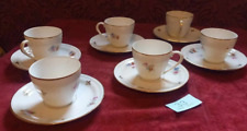 set of 6 french Porcelain Gilded Small Cup & Saucer, Vintage French China for sale  Shipping to South Africa