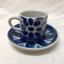 Usado, Porcelana Monte Siao Brasil Demitasse Cup 310 y Juego de Platillos Blanco Azul Floral segunda mano  Embacar hacia Argentina