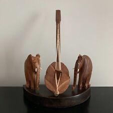 Escultura em miniatura de madeira esculpida à mão decoração boêmia arte música elefante boho comprar usado  Enviando para Brazil