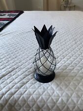 Lanterna de vela formato de vidro abacaxi com metal preto. comprar usado  Enviando para Brazil