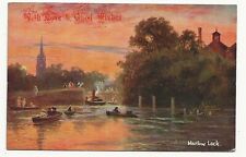 Postcard marlow canal for sale  LONDON
