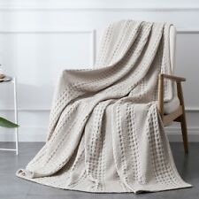 Cobertor de malha tecido waffle algodão joga capa de sofá decoração cama manta xadrez comprar usado  Enviando para Brazil