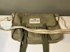 Bolsa tote vintage Hollister feminina grande pesada logotipo verde drab usada comprar usado  Enviando para Brazil