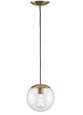 Globo de vidro transparente Progress Lighting Atwell 1 luz bronze escovado grande pingente31, usado comprar usado  Enviando para Brazil