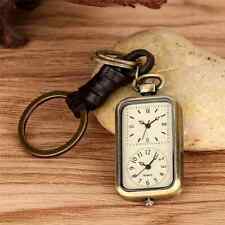 Chaveiro de bronze relógio de bolso quadrado retrô relógio de quartzo tempo duplo presentes requintados comprar usado  Enviando para Brazil