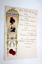 Menu Vin Champagne Léon CHANDON REIMS & Moulins Wine Art Nouveau Femme segunda mano  Embacar hacia Argentina