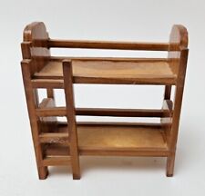 Vintage Miniature Dollhouse Wood Bunkbed with Ladder Oak, used for sale  Shipping to South Africa