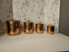 Copper Canister Set Vintage/Copper Plate over Stainless Steel Made in Korea, used for sale  Shipping to South Africa