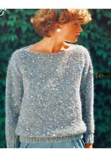 Knitting Pattern  ladies easy knit chunky sweater size 30-40 in for sale  Shipping to South Africa