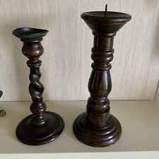 candle pair holders wooden for sale  NOTTINGHAM