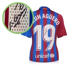 Camisa de futebol Barcelona 2021-22 assinada por Sergio Aguero. Danificado I comprar usado  Enviando para Brazil