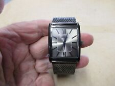 New Old Stock Geneva Square Face Men's Quartz Watch Gunmetal Tone for sale  Shipping to South Africa