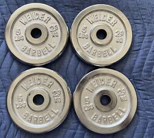 Vintage WEIDER BARBELL 4x 5 lb Weight Plates CHROME 1" Hole, 20 lbs Total for sale  Shipping to South Africa