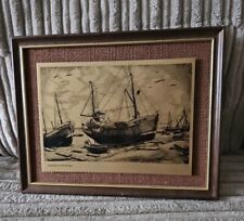 Vintage copper etching for sale  STOWMARKET