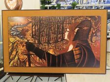 Used, Retro 1970s Print "Another Time" Eugene Ames Baker Hessian Framed Large. for sale  Shipping to South Africa