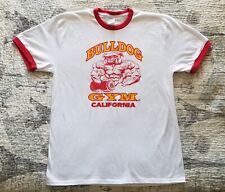 Camiseta Bulldog Gimnasio Culturismo Músculo Blanca/Roja/Vintage Gold Ringer segunda mano  Embacar hacia Mexico