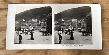 Cartão Stereoview cavalo e carrinhos no mercado em Bergen Noruega 1906 comprar usado  Enviando para Brazil