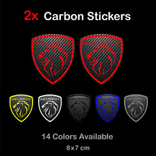 2x PEUGEOT emblema de carbono logotipo esportivo carro janela roda adesivos decalque brasão comprar usado  Enviando para Brazil