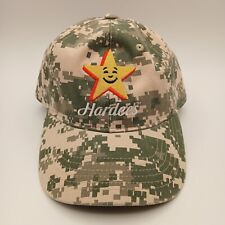 Hardees Publicidad Sombrero Gorra Camuflaje Amarillo Estrella Logotipo Blanco Guión Camuflaje Nuevo segunda mano  Embacar hacia Argentina