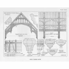 BEDDINGTON HALL Timber Roof Architectural Detail - Vintage Print 1929 for sale  Shipping to South Africa