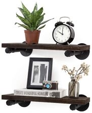 Mkono Floating Shelves with Industrial Pipe Brackets Rustic  for sale  Nuevo