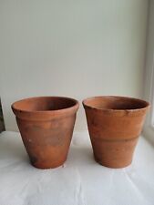 2 Vintage Clay Terracotta Plant Pots for sale  HARROGATE