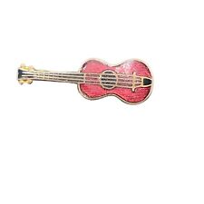 Usado, Broche antigo de guitarra acústica broche de lapela dourado com esmalte vermelho anos 1930-40 comprar usado  Enviando para Brazil