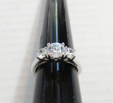 CZ Cubic Zirconia Fine Sterling Silver Engagement Style Ring 7.5 for sale  Shipping to South Africa