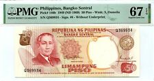 PHILIPPINES 50 PISO 1949 ND 1969 BANGKO SENTRAL PICK 146 b VALUE $300 for sale  Brooklyn