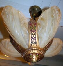 Lámpara de araña colgante antigua Art Deco de 5 luces de la década de 1920 segunda mano  Embacar hacia Argentina
