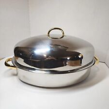 Cuisine Cookware Command Performance Gold Roaster Pan 16.5" 3ply With Lid Rack, used for sale  Shipping to South Africa