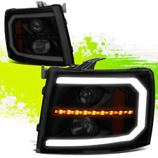 Usado, Faróis de projetor sequenciais LED DRL para Silverado 07-14 preto âmbar fumê comprar usado  Enviando para Brazil